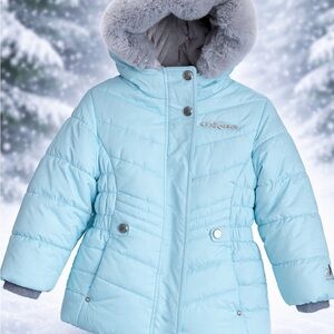 ZeroXposur Light Blue Kids Winter Snow Jacket with fur lined hood Size 4/5